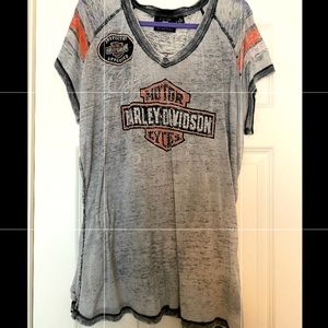 Harley Davidson see through v neck shirt